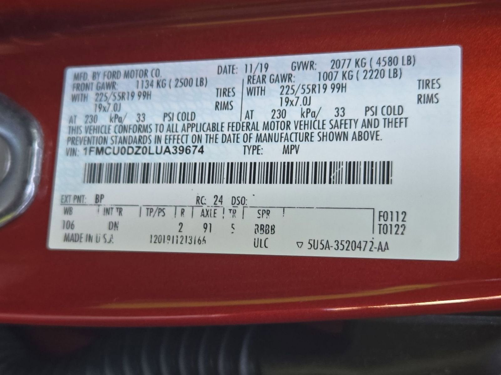 2020 Ford Escape Titanium Hybrid