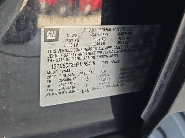 2016 GMC Canyon SLE1