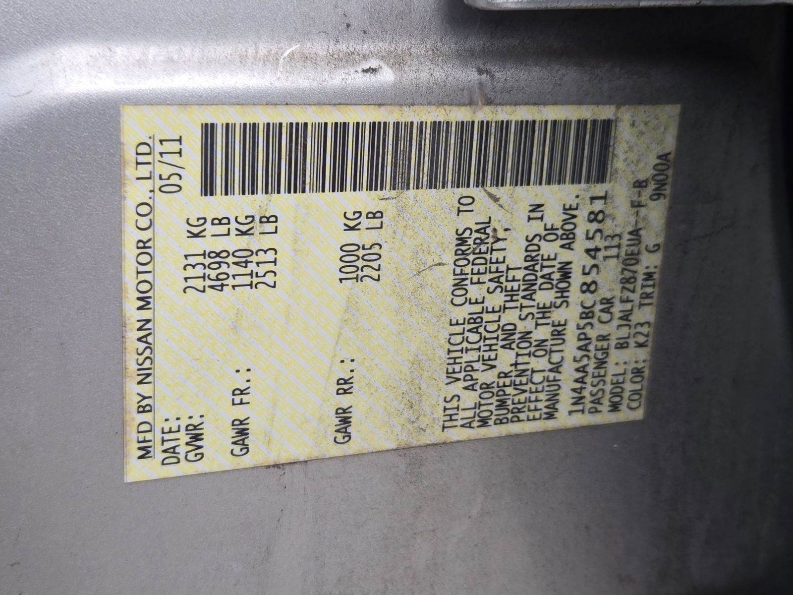 2011 Nissan Maxima 3.5 SV