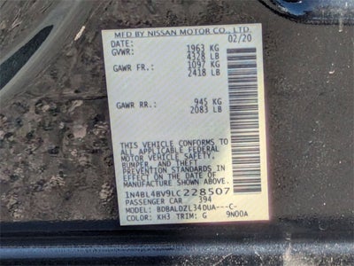 2020 Nissan Altima 2.5 S