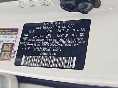 2022 Kia Rio S