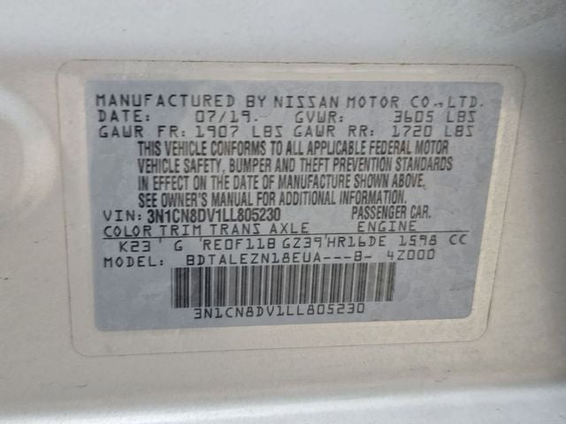 2020 Nissan Versa 1.6 S