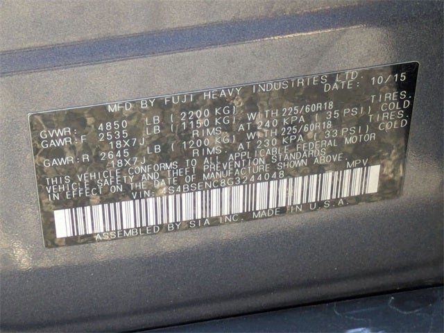 2016 Subaru Outback 3.6R Limited