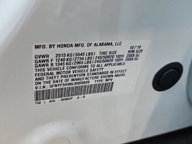 2020 Honda Pilot Touring 8 Passenger