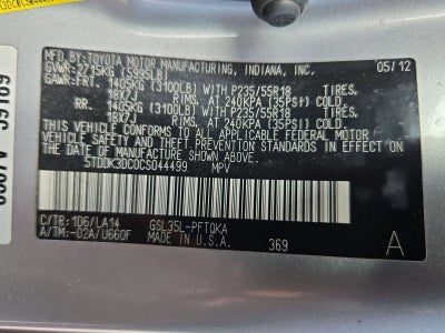 2012 Toyota Sienna 7 Passenger