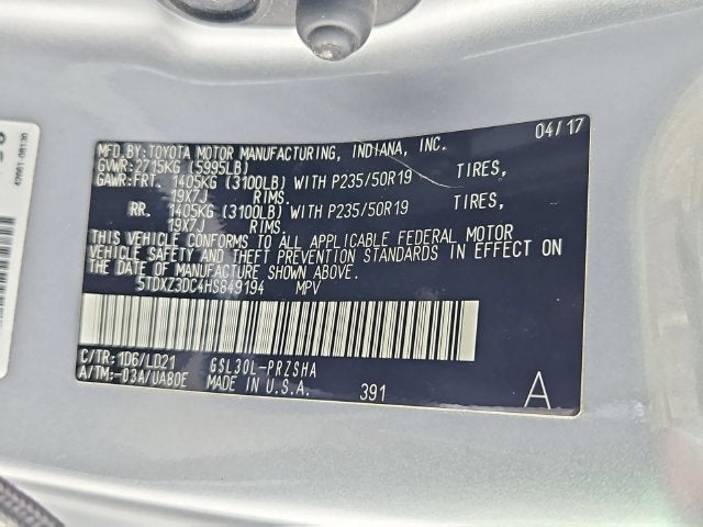 2017 Toyota Sienna SE Premium 8 Passenger