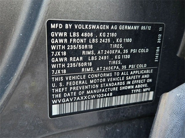 2012 Volkswagen Tiguan SE