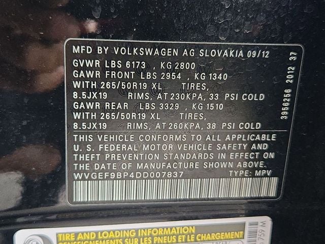 2013 Volkswagen Touareg VR6 FSI Lux