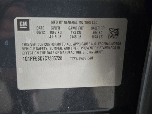 2012 Chevrolet Cruze LT w/1LT