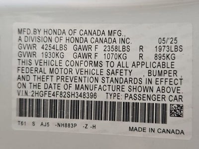 2025 Honda Civic Sedan Hybrid Sport