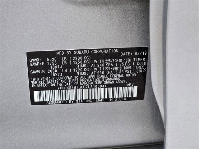 2020 Subaru Outback Onyx Edition XT