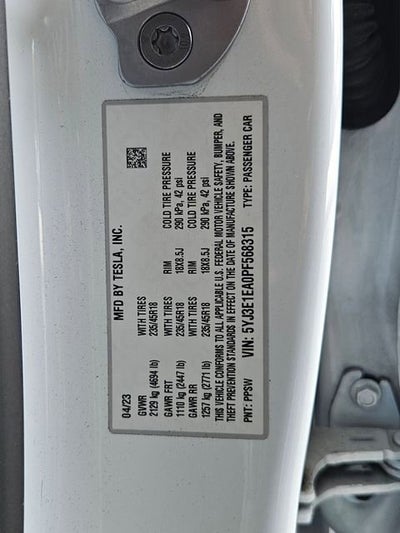 2023 Tesla Model 3 4DR RWD