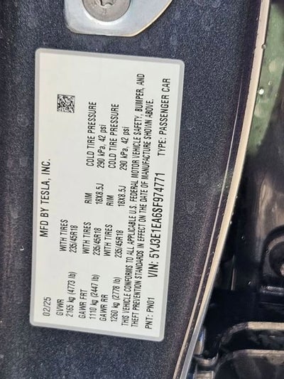 2025 Tesla Model 3 Long Range