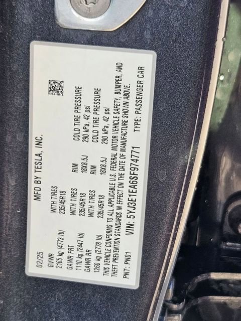 2025 Tesla Model 3 Long Range